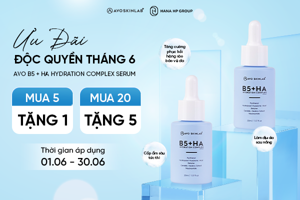 Avo ưu đãi độc quyền tháng 6: Mua ngay Serum B5 + HA, nhận quà khủng